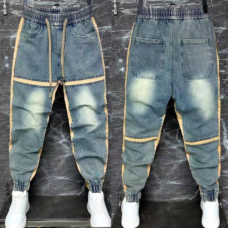 2024 New Harem Pants Spliced C - Streetwear Brand Jeans 评论和价格