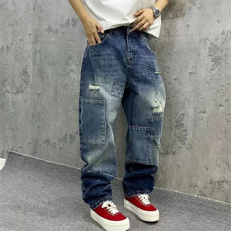 Brand Splicing Jeans Autumn Fa - Streetwear Brand Jeans 评论和价格